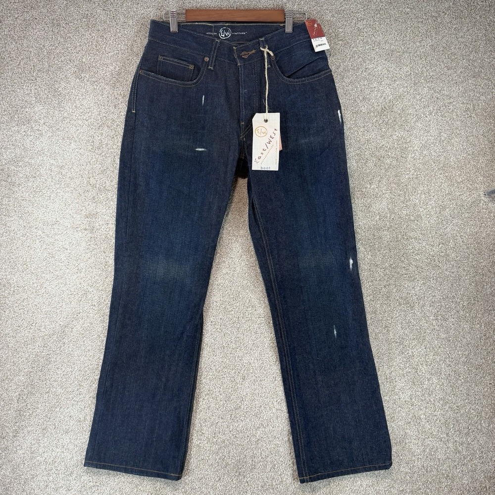 New Y2K Old Stock East West Jeans Mens 32x32 Paint Distressed Boot Cut VTG